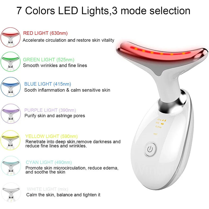 7-Color LED Neck &amp; Face Lifting Massager